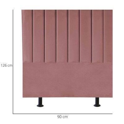 Cabeceira Estofada Cama Solteiro 90 Cm Sara Suede E Frame Cor:rosé