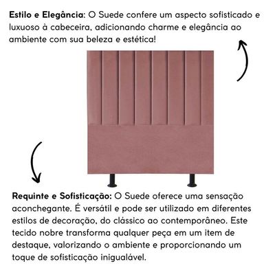 Cabeceira Estofada Cama Solteiro 90 Cm Sara Suede E Frame Cor:rosé