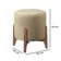 Kit 2 Puff Decorativo Para Sala Redondo Luxo Viena Veludo bege
