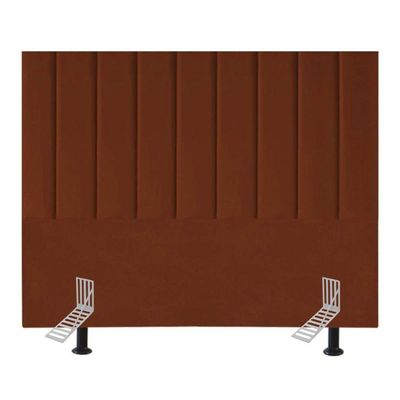 Cabeceira Estofada Cama Solteiro 90 Cm Luísa Veludo E Frame Cor:terracota