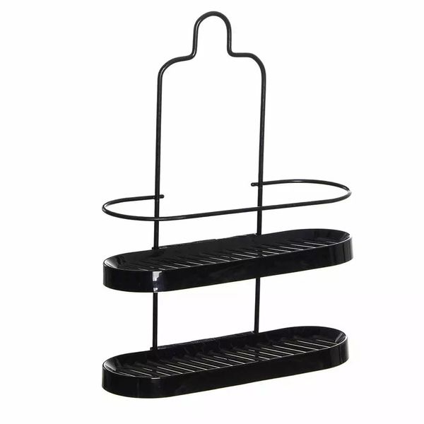 Porta Shampoo Duplo Metaltru Wave em Metal Preto