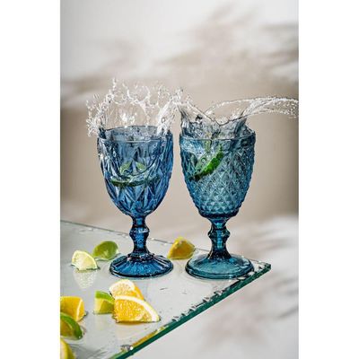 Conjunto Taças Bico De Abacaxi Azul - 260ml