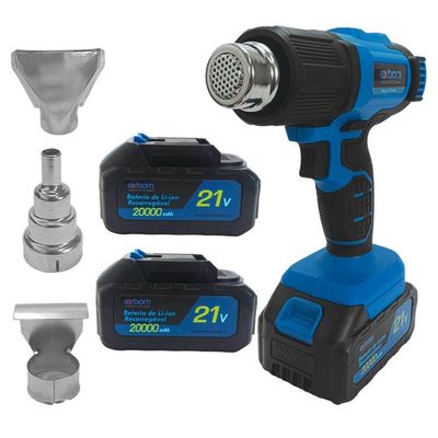 Soprador Térmico Portátil Com Display 21v + 3 Bocais De Metal Potente