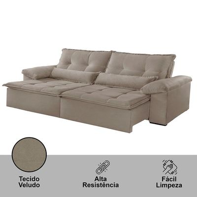 Sofá Parma Veludo 02 Módulos De 90cm B25cm Meu Sofá Online B002 Veludo Capuccino