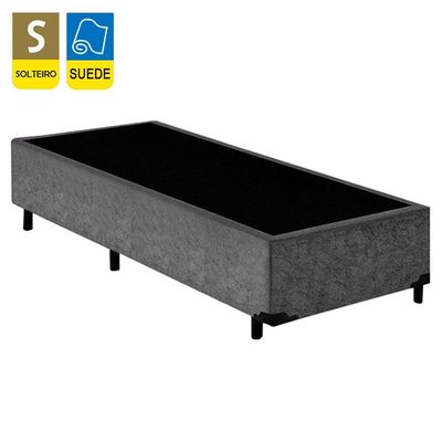 Cama Box Solteiro Suede Sereneprime Cinza 88x188x40