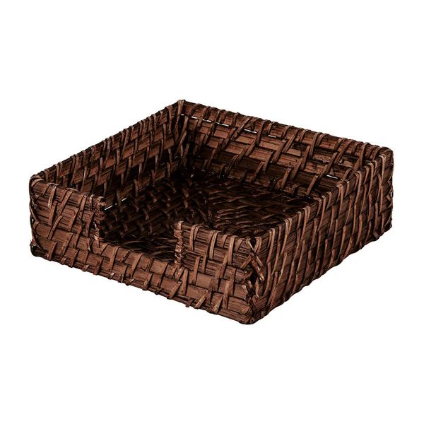 Porta Guardanapo Quadrado Mundiart de Rattan Marrom