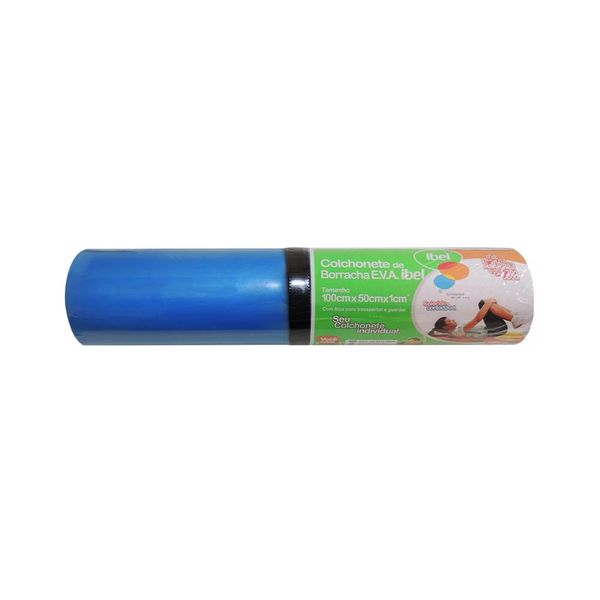 Tapete de Yoga Ibel em EVA 50x1,00x1cm Azul