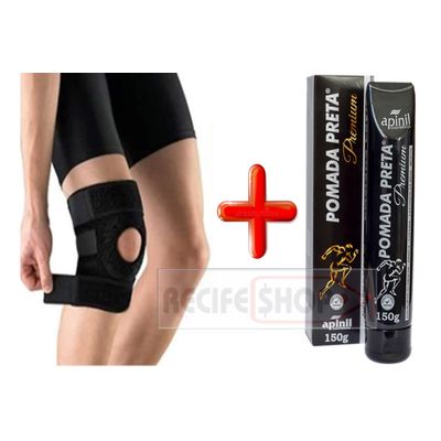 Pomada Preta Bisnarga 150g + Joelheira Neoprene Ajustavel