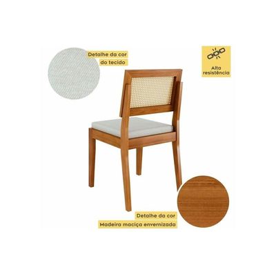 Conjunto Mesa Sala Jantar Monalisa Com Tampo Madeirado Com Vidro 160cm E 4 Cadeiras Rainha Natural Nesher