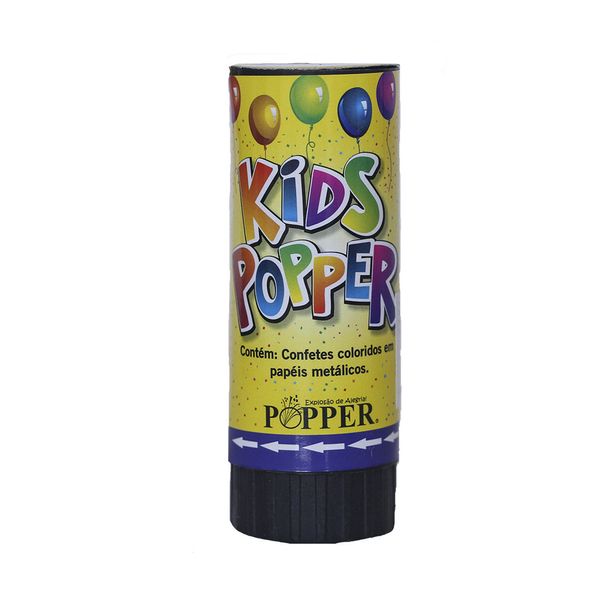 Lança Confete Popper Kids com 4 Unidades Confetes Coloridos 11cm