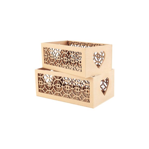 Kit Organizador Le em Mdf Vazado com 2 Unidades Kit Organizador Le em Mdf Vazado com 2 Unidades