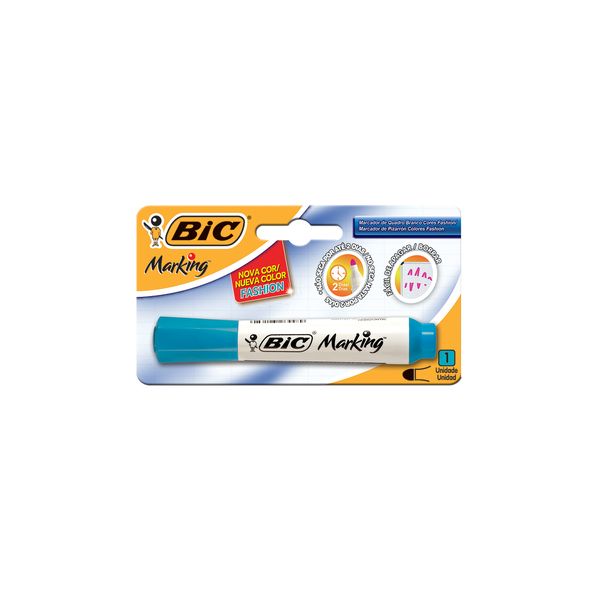 Marcador para Quadro Branco Bic Azul Claro Fashion Ponta Média Redonda Marcador para Quadro Branco Bic Azul Claro Fashion Ponta Média Redonda