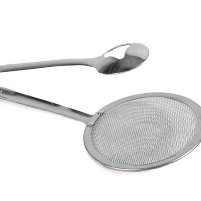 Escumadeira com Pegador Frituras Aço Inox 30cm