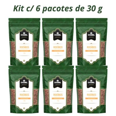 Chá de Rooibos (Aspalathus linearis) Encanto Sul-Africano 6 Pacotes c/ 30g  Chamel Premium