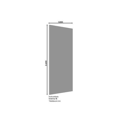 Módulo Cozinha Americana Painel De Edição Para Fechamento 240x100x105cm Cinza2 Aéreos + 1 Balcão + 1 Complemento