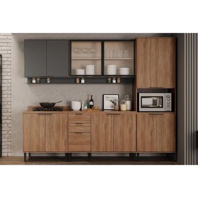 Armário Aéreo Para Cozinha Alpha 2502 Com 2 Portas 80cm Cinza