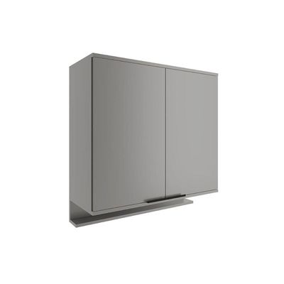 Armário Aéreo Para Cozinha Alpha 2502 Com 2 Portas 80cm Cinza