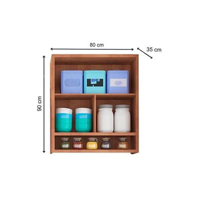 Módulo Cozinha Ronipa Syrah Armário Nicho Com 2 Portas Basculante 80cm Amendoa Branco Ronipa