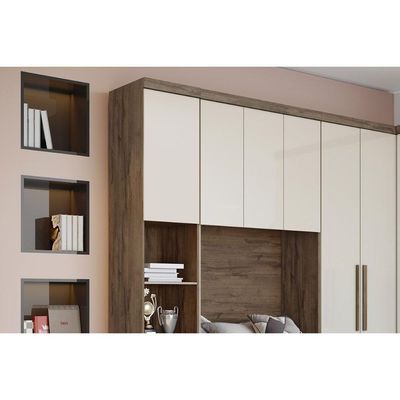 Módulo De Quarto Solteiro Armário Ponte Aéreo Rizon-linea C- 3 Portas Cumaru-fendi -  Horizonte