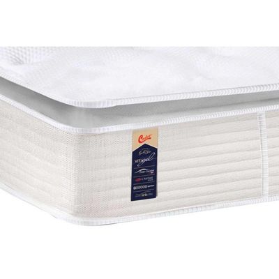 Colchão Solteirão Espuma Visco Gel Molas Ensacadas Pocket Gold Star Slx Vitagel Pillow Top (96x203x29) - Castor