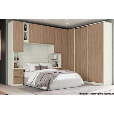 Armário Ponte Modulado Aéreo Casal C- 3 Portas Mc13 Seletto Areia - Henn