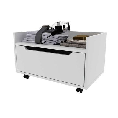 Gabinete De Banheiro Suspenso Bn3647 S- Cuba 1 Gaveta E Rodizio 60cm Branco - Tecno Mobili