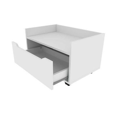 Gabinete De Banheiro Suspenso Bn3647 S- Cuba 1 Gaveta E Rodizio 60cm Branco - Tecno Mobili