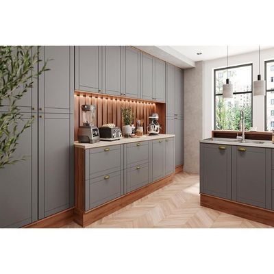 Armário De Cozinha Modulado Bella 2602 Com 2 Portas 80cm Nogal Cinza