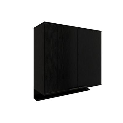 Armário Aéreo Cozinha Modulado Alpha 2502 Com 2 Portas 80cm Preto
