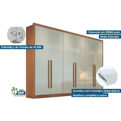 Guarda Roupa Casal 6 Portas E 8 Gavetas Robust-livorno Cumaru -  Horizonte