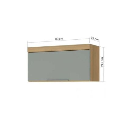 Armário Aéreo Para Cozinha Marquesa Com 1 Porta Basculante 80 Cm Nature