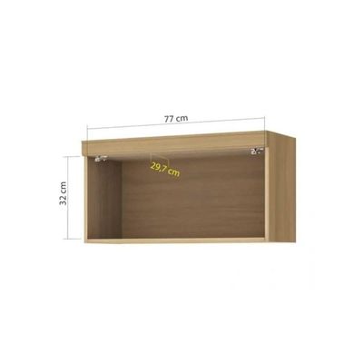 Armário Aéreo Para Cozinha Marquesa Com 1 Porta Basculante 80 Cm Nature