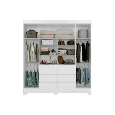 Guarda Roupa Casal 4 Portas E 6 Gavetas C- Espelho Cadis - Amendola-off White - Demóbile