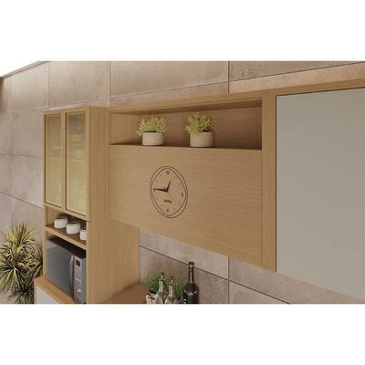 Armário Aéreo Para Cozinha Condessa Com 1 Porta Basculante 120cm Carvalho Cinza