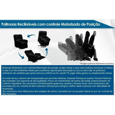 Poltrona Reclinável Motorizada P- Sala Texas Fantastic Zero Wall C- Lift Courano Bege - Probel