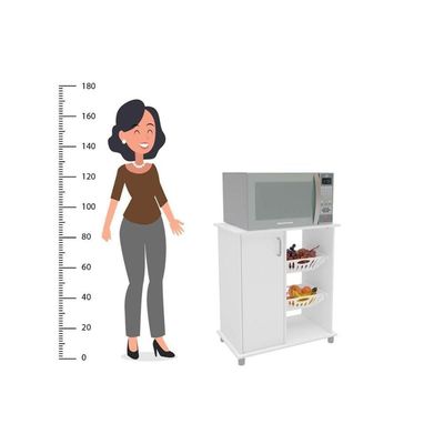 Balcão De Cozinha Cuiabá Com 1 Porta E 2 Cestos Branco Politorno