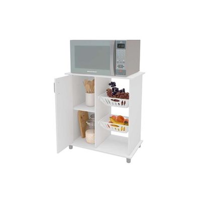 Balcão De Cozinha Cuiabá Com 1 Porta E 2 Cestos Branco Politorno