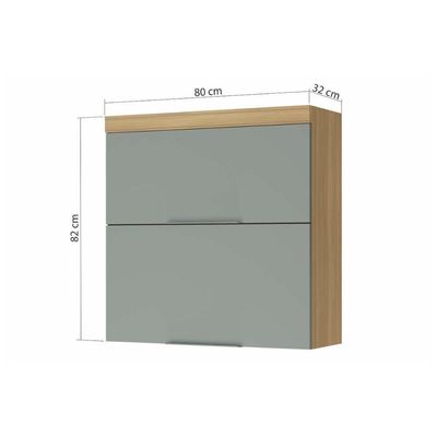 Armário Aéreo Cozinha Modulado Marquesa Com 2 Portas Basculante 80 Cm Nature
