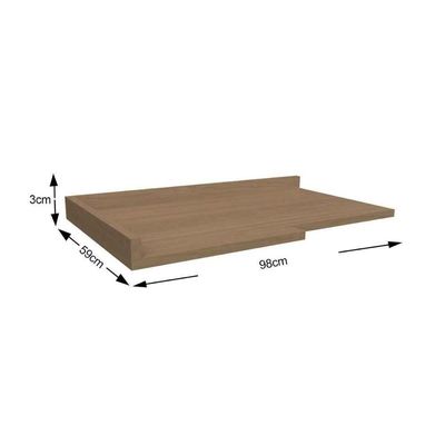 Tampo De Cozinha Modulado Para Balcão Canto Reto E611 98cm Canela