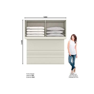 Módulo De Quarto Casal Armário Ponte Aéreo Mc11 Seletto C- 4 Portas Areia-jequitibá - Henn