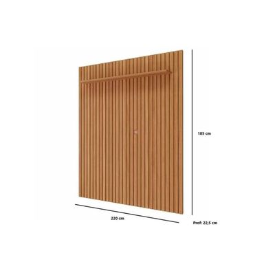 Painel Quarto P- Tv Até 65 Pol Maragogi C- Prateleira Ripado 185x220cm Cinamomo - Permóbili
