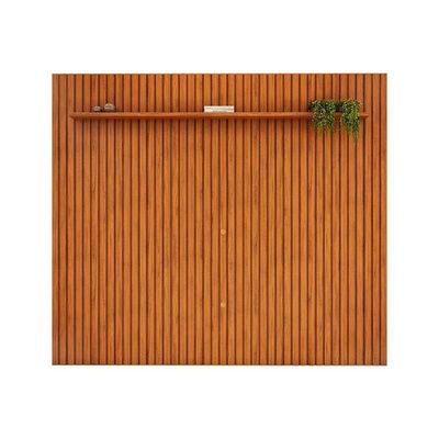 Rack Bancada C/ Painel P/ Tv Até 85 Pol Pratic Ripado 1 Prateleira 275x240cm Cedro - Dj Móveis