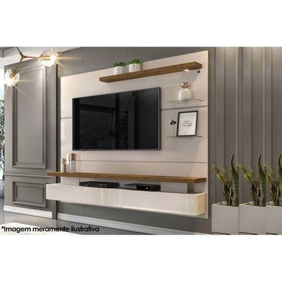 Painel Quarto P- Tv Até 55 Pol Greco C- 1 Nicho 183x165cm Off White-demolição - Dj Móveis