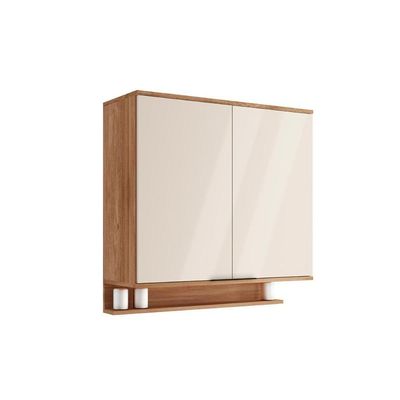 Armário Aéreo Cozinha Modulado Alpha 2502 Com 2 Portas 80cm Freijó Off White