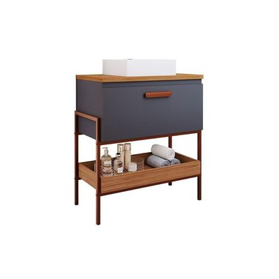 Gabinete De Banheiro Balcão Portinari 1 Porta C-cuba 60cm Cappuccino-freijo - Mgm