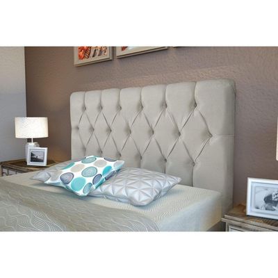 Painel De Cama Box Estofada Queen Califórnia Suede Bege - Probel