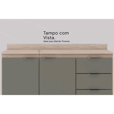 Tampo De Cozinha Modulado Para Balcão Firenze 120cm Avena Touch