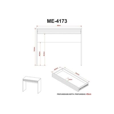 Mesa Computador Escrivaninha Com 1 Gaveta Ripada Me4173 Branco Tecno Mobili