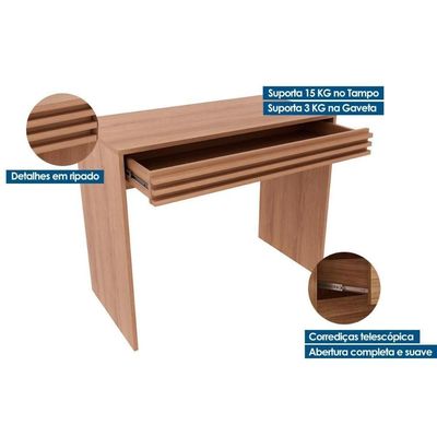 Mesa Computador Escrivaninha Com 1 Gaveta Ripada Me4173 Branco Tecno Mobili