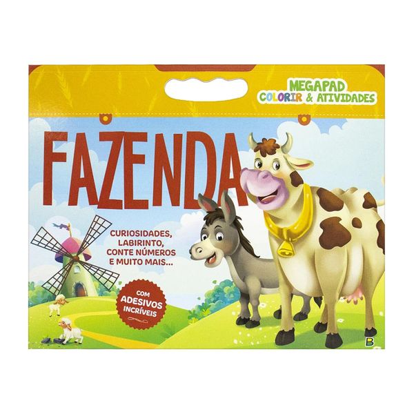 Livro Infantil Todolivro Megapad Colorir & Atividades Fazenda